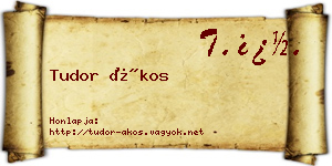 Tudor Ákos névjegykártya
